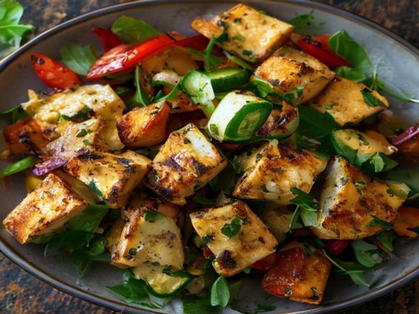 Roasted Chickpeas & Paneer Tikka Salad Bowl